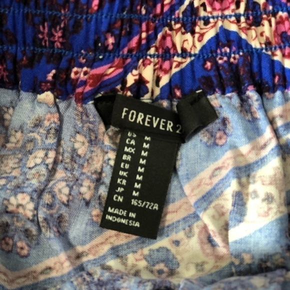 Forever21 Floral Chevron Elastic Waistband Soft Comfy Miniskirt Size M - Picture 4 of 6